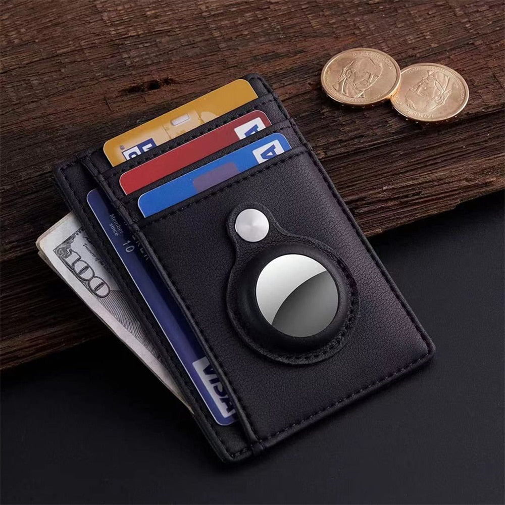 slim minimalist wallet with airtag holder