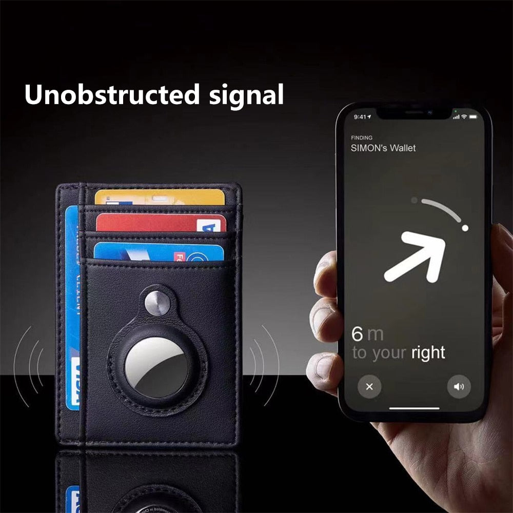 slim minimalist wallet with airtag holder