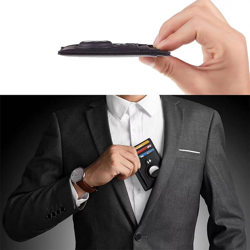 slim minimalist wallet with airtag holder